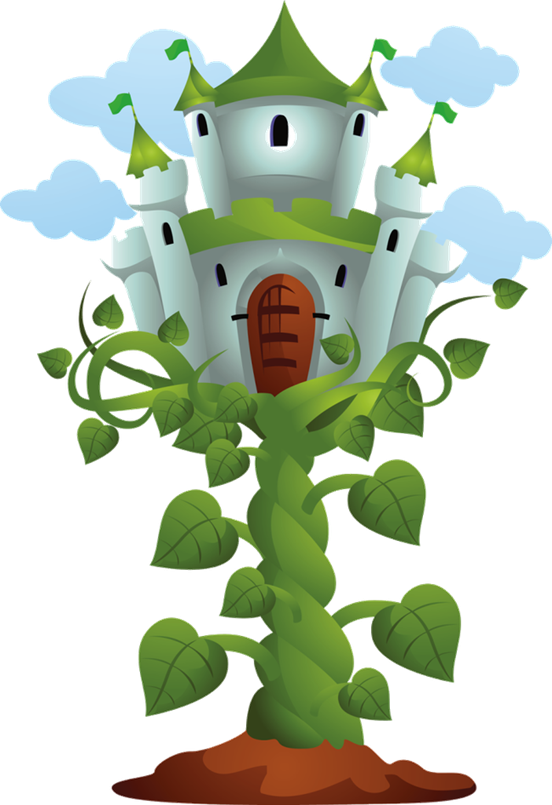 Ilustração do pé de feijão e castelo